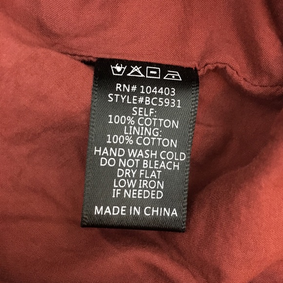 ✨5 FOR $25✨ JOA Los Angeles Red Stripe Lace Up Lone Sleeve Top - Picture 6 of 8